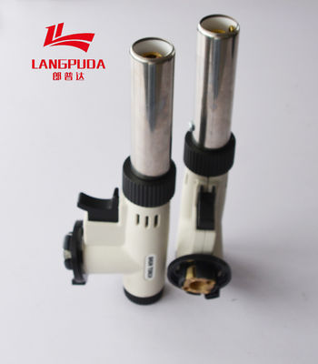 ความปลอดภัยไฟฉายแก๊สบิวเทนแบบเติมได้ 18.5 ซม. ปรับได้สำหรับการบัดกรี