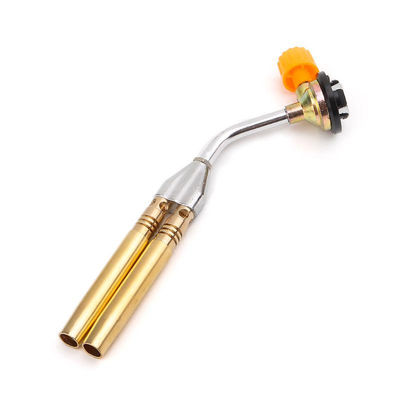 ไฟฉายเชื่อมแบบใช้มือถือ 150g / H หัวฉีดคู่ Butane Brazing Torch