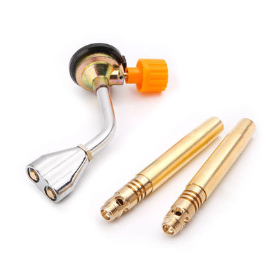 ไฟฉายเชื่อมแบบใช้มือถือ 150g / H หัวฉีดคู่ Butane Brazing Torch
